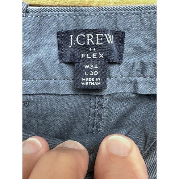 J. Crew Flex Straight Chino Pants Men's 34x30 Blue Flat Front Slash Pocket - Picture 5 of 16